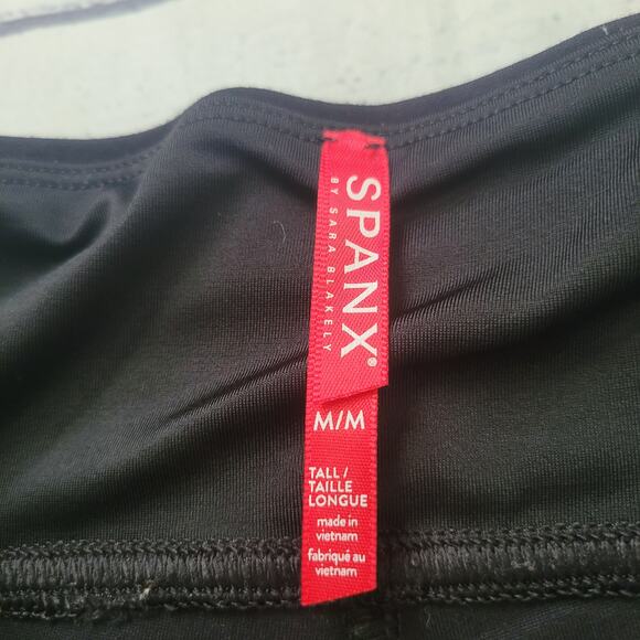 Spanx Size M Tall Black Ponte Knit Pull-On High Rise Shaping Leggings Minimalist - Picture 5 of 9